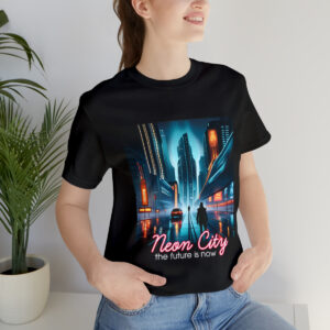 Unisex Jersey Short Sleeve Tee in Cyberpunk Synthwave Style